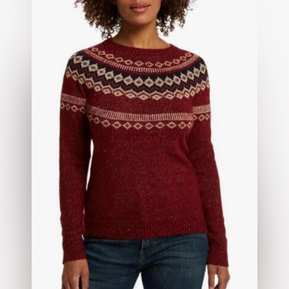 WEATHERPROOF VINTAGE Women's Red Patterned Sweater 🧣 - Picture 1 of 8